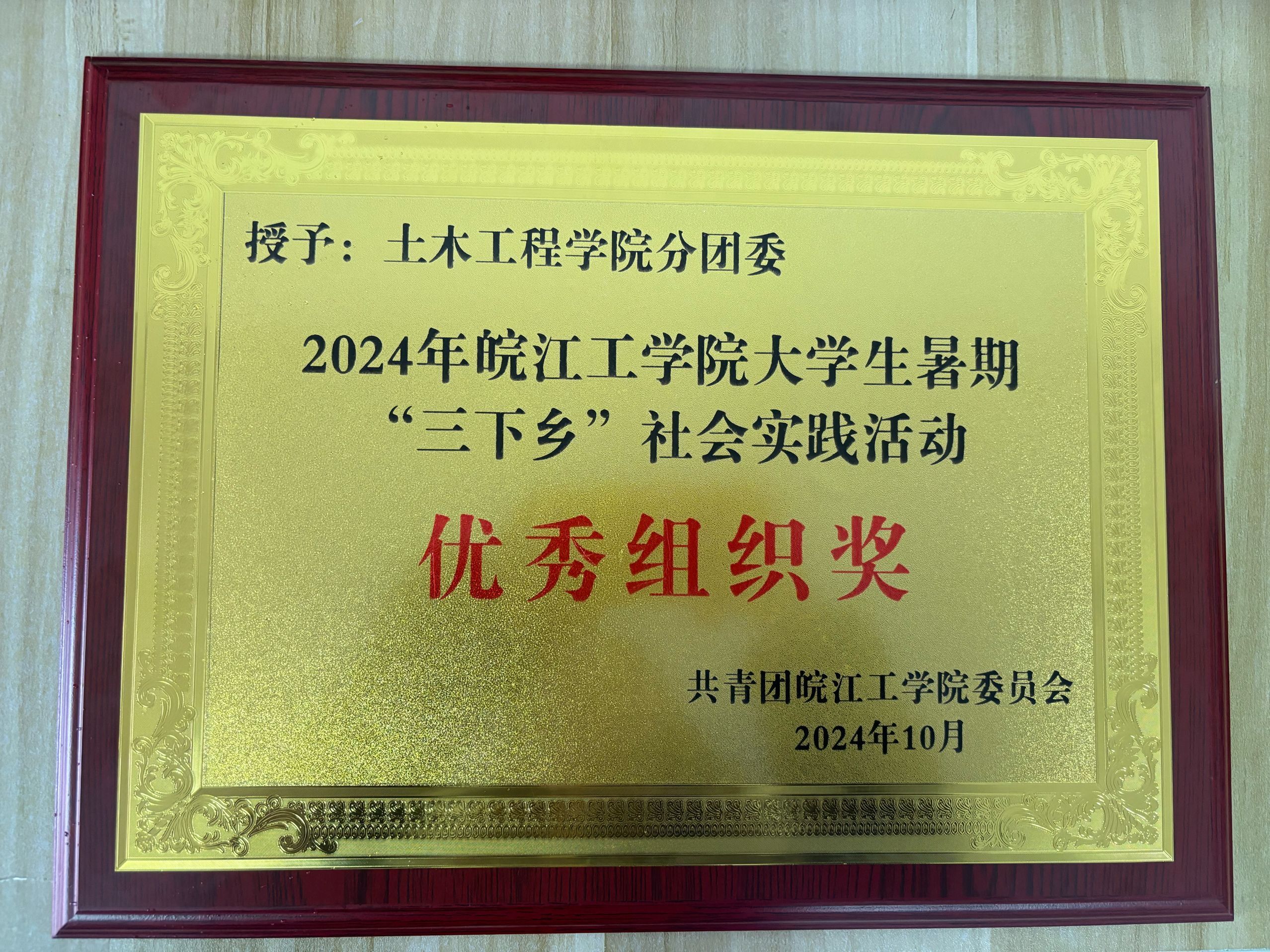 <strong>土木工程学院分团委荣获2024年beat365官方网站大学生暑期“三下乡”优秀组织奖</strong>